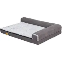 Bolt Lits pour chiens Happiq Noire Fioren – Canapé pour chien en forme de L sur pieds – Lit pour chien confortable avec coussin amovible – Doux et facile d'entretien – 135 cm