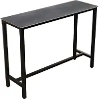 Happyment Tables hautes Milano Tavien - 120 cm - Pour la cuisine et le salon - Look Marmer - 4 à 6 personnes - Gris foncé