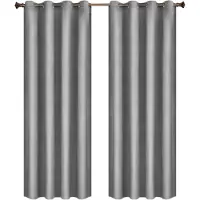 Happyment Ensemble de rideaux Vida - 2 pièces - Gris - 140x270 cm - Occultant - Avec bande plissée - Velours - Isolant