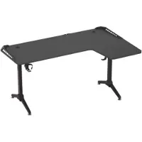 Happyment Bureau Gaming Brutal Tavien - Eclairage LED - Forme L gauche - 162 cm - Structure métallique - Porte-gobelets