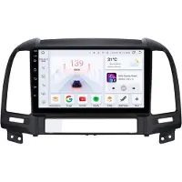 Happiq Autoradio avec Bluetooth et CarPlay pour Hyundai Santa Fe 2 (2006-2012) – Compatible avec Apple et Android – Système stéréo – Système de navigation – 4 Go de RAM, 32 Go de mémoire