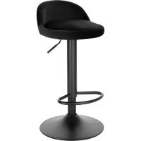 Bolt Tabouret de bar Luxe Benito – Noir – Tabouret de bar industriel avec dossier – Réglable en hauteur – Pivotant à 360° – Tabouret de cuisine et de bar – Velours – 1 pièce