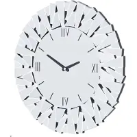 Happyment Happiq Ronde Grandios 80 cm - Grande Grandios de luxe - Design miroir 3D - Bord en verre à facettes - Blanc - Moderne et élégant