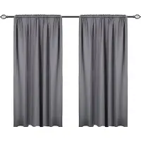 Happyment Ensemble de rideaux Diva - 2 pièces - Gris - 135x225 cm - Occultant - Avec bande plissée - Velours - Isolant