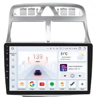 Happiq Autoradio avec Bluetooth, CarPlay, compatible avec Apple et Android, chaîne stéréo, navigation, système de navigation pour Peugeot 307 / 307CC / 307SW (2002-2013)