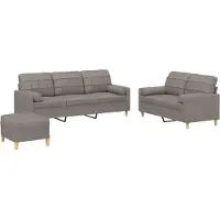 vidaXL Ensemble de canapés 3 pièces avec coussins Tissu Taupe