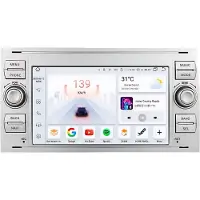 Happiq Autoradio avec Bluetooth, CarPlay, compatible avec Apple et Android, chaîne stéréo, navigation, système de navigation pour Ford Focus, Mondeo, Fiesta, Transit, Kuga, C-Max et S-Max Galaxy