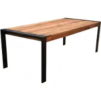 Happyment Table à manger Bolino - Rectangulaire - Pour 6 à 8 personnes - Bois de manguier massif - 200x100x79cm - Table à manger