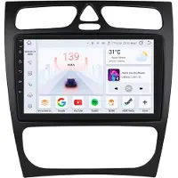 Happiq Autoradio avec Bluetooth et CarPlay pour Mercedes-Benz Classe C/CLK (W203/W209/S203/A209/W168) – Compatible avec Apple et Android – Stéréo – Système de navigation – 6 Go/64 Go
