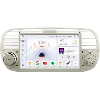 Happiq Autoradio avec Bluetooth et CarPlay pour Fiat 500 (2007-2015) – Compatible avec Apple et Android – Système stéréo – Système de navigation – 6 Go de RAM, 64 Go de mémoire interne – Écran 7 pouces