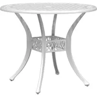 vidaXL Table de jardin blanche Ø90x75 cm en fonte d'aluminium