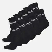 Bench Chaussettes Kanter Homme mi-haut rembourrées par lot de 10 Noir