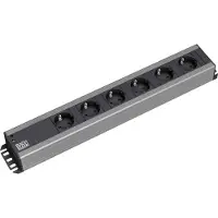 Bachmann Handwerkerleiste 6x Schutzkontakt, 48,30cm (19") -Rack kompatibel, 2 m (300.000)