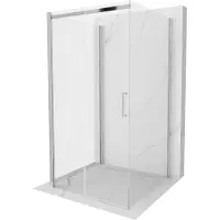 Mexen Omega cabine de douche en trois parties, extractible 100 x 100 cm, transparente, chromée - 825-100-100-01-00-3S