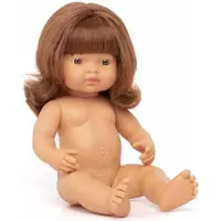 Miniland Poupée bébé rousse européenne , 38 cm, multicolore Multicolore, taille unique