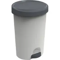 Eda Plastiques Poubelle Stepy 27l Béton Anthracite Design Moderne, Capacité 27l, Robuste - Eda