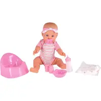 My Beautiful Dolls Room Poupée Magic Baby avec fonction boire et pipi peau claire vêtements inclus accessoires 43cm