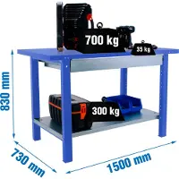 Simon Rack Etabli Simonwork Bt6 Pro Metal 1box 1500 Bleu Bleu 830x1500x730 -