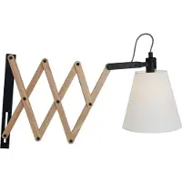 Steinhauer Mexlite - applique murale - Dion - naturel - bois tissu - lampe de lit - E14 - 8852BE