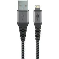 Goobay 49272 lightning cable 2 m Black, Grey