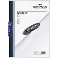 Durable Chemise Swingclip , format A4, PP, avec clip, bleu foncé