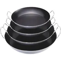 HorecaTraders Poêle à paella | Tôle d'acier | acier inoxydable | Ø47 cm