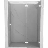 Mexen Lunar porte de douche pivotante droite 135 cm, transparent, blanche - 834-135-000-20-00-P