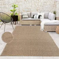 Paco Home Tapis d'intérieur et d'extérieur, terrasse et balcon, résistant aux intempéries, uni avec structure, dimensions 240 x 340 cm