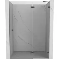 Mexen Lunar porte de douche battante droite 140 cm, transparent, gris canon brossé - 834-140-000-66-00-P