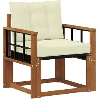vidaXL Canapé d'extérieur en bois massif d'acacia, couleur naturelle et crème