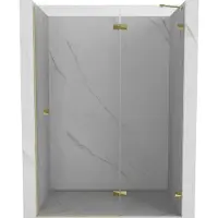 Mexen Lunar porte de douche battante droite 135 cm, transparent, or - 834-135-000-50-00-P