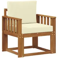 vidaXL Canapé d'extérieur en bois d'acacia massif et polyester naturel