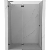 Mexen Lunar porte de douche battante gauche 130 cm, transparent, métal canon - 834-130-000-95-00-L