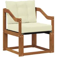 vidaXL Canapé d'extérieur en bois massif d'acacia, couleur naturelle et crème