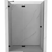 Mexen Lunar porte de douche battante gauche 130 cm, transparent, noir - 834-130-000-70-00-L