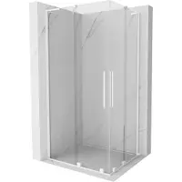 Mexen Cabine de douche coulissante Velar L Duo 90 x 80 cm, transparente, blanche - 871-090-080-02-03-20