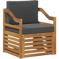 vidaXL Canapé d'extérieur en bois d'acacia massif et polyester naturel