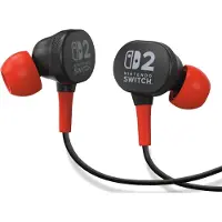 PowerA Wired Earbuds for Nintendo Switch 2 Casque Avec fil Ecouteurs Gaming Noir, Rouge