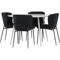 Ebuy24 Plaza ensemble pour salle à manger table Ø120cm et 4 chaises teddy beige.