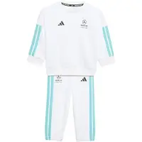 Adidas Mercedes-amg Petronas F1 Team Dna Jogger Long Sleeve Set Blanc 3-4 Years Enfants