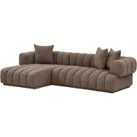 Ebuy24 Ingrid canapé côté gauche incluant 3 coussins décoratifs bruns.