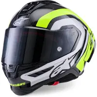 Alpinestars Casque Supertech R10 Arius, noir/blanc/jaune fluo, 2XL (63/64)