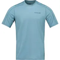Norrøna - T-shirt d'alpinisme en laine de mérinos léger et respirant - Falketind Equaliserull T-Shirt M Trooper pour Homme en Nylon - Taille M - Bleu