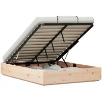 vidaXL Coffre de lit avec espace de rangement, couleur naturelle, 140 x 200 cm