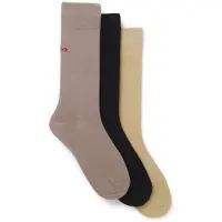 HUGO Lot de trois paires de chaussettes de longueur régulière avec logos