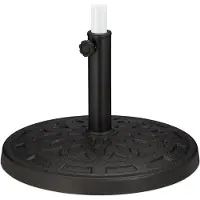 Relaxdays Pied de parasol pour mâts de 38 à 50 mm, Ø 50 cm, jardin, aspect fonte, pied de parasol, noir