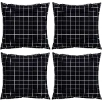 vidaXL Coussins Éparpillés À Carreaux 4 Pcs Carreaux Noirs 60 X 60 Cm