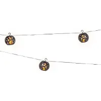 Lumineo Guirlande lumineuse solaire à LED Boules effet flamme 1,75m plastique blanc chaud