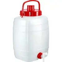 Kadax Bidon d'eau "Asele", Bidon d'eau potable, Réservoir d'eau avec robinet et joint en caoutchouc, blanc, 10L