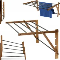 Kadax Séchoir pliable, Séchoir sur pied extensible, Séchoir à linge en accordéon (53x85cm mural)